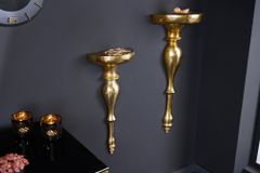 Barock Wandkonsole SCALA 60cm gold Metall Wandregal handmade Wanddekoration