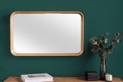 Moderner Wandspiegel AMSTERDAM 80cm natur Eiche Massivholz handmade