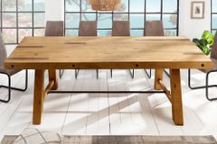 Massiver Esstisch FINCA 240cm vintage braun recyceltes Pinienholz Industrial Design