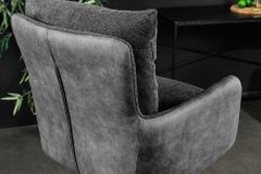 Drehbarer Design Barhocker BIG GEORGE anthrazit Samt Taschenfederkern mit Armlehnen