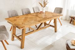 Ausziehbarer Esstisch RIVIERA 180-240cm natur recycelte Pinie Massivholz