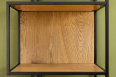 Industrial Bücherregal SLIM LINE 185cm Wildeiche schwarz Metall mit Schubladen