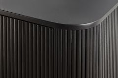 Massives TV-Board GATSBY 160cm schwarz gold Mangoholz Retro Lowboard