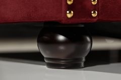Barock Sofa CHESTERFIELD 205cm bordeaux rot Samt Federkern Knopfheftung 3-Sitzer Couch