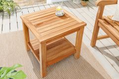 Massiver Beistelltisch EMPIRE TEAK 50cm natur Teakholz