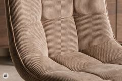 Freischwinger Stuhl MIAMI taupe Cord matt schwarz Metallgestell