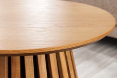 Runder Couchtisch VALHALLA WOOD 50cm natur Eichenholz Säulenfuß