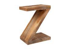 Massiver Beistelltisch Z 45cm Mangoholz Z-Form in Handarbeit gefertigt