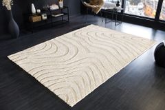 Design Teppich WAVE 240x170cm creme beige 3D-Effekt