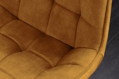Design Stuhl ROADSTAR senfgelb Samt schwarze Metallbeine