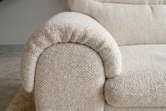 3-Sitzer Sofa SIXTH SENSE 210cm beige Bouclé-Strickstoff mit Nosagfederung und Daunenfedern