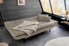 Modernes Schlafsofa JAZZ 190cm greige Cord 3-Sitzer Couch