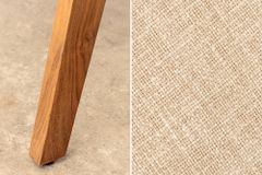 Design Stuhl MAMMUT beige natur massives Akazienholz honey finish
