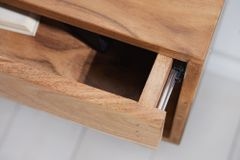 Hängender Nachttisch PURE 50cm braun Akazie Massivholz honey finish Schublade