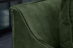 Großes 3-Sitzer Sofa HEAVEN 200cm dunkelgrün Samt Federkern waschbarer Bezug Hussensofa Couch