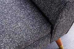 Retro Sitzbank SCARLETT 90cm anthrazit Bouclé mit Armlehnen