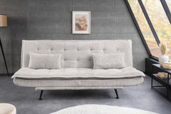 Modernes Schlafsofa JAZZ 190cm champagner beige Chenille 3-Sitzer Couch