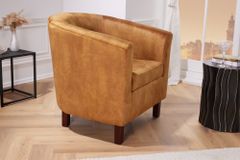 Design Lounge Sessel HEMINGWAY senfgelb Samt Armlehnen Cocktailsessel