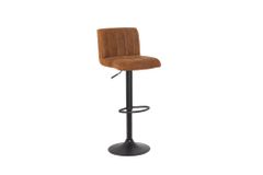 Drehbarer Barhocker PORTLAND vintage braun Microfaser Barstuhl mit Lehne höhenverstellbar