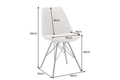 Design Stuhl SCANDINAVIA MEISTERSTÜCK beige grau Chenille schwarz Metallgestell