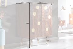 Massiver Barschrank MYSTIC LIVING 75cm Akazie braun gold Retro Design