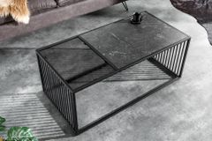 Design Couchtisch ARCHITECTURE 100cm graphit Rauchglas Metall