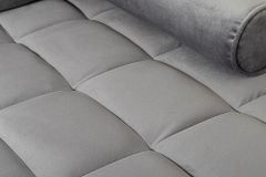 Elegantes Ecksofa COZY VELVET 260cm grau Samt Federkern 3-Sitzer