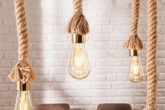 Maritime Hängeleuchte SEVEN SEAS 110cm Massivholz Seil Deckenlampe 5 Leuchten