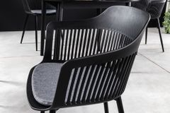 Design Stuhl AIRE schwarz Kunststoff Stahlgestell Indoor Outdoor inkl. Kissen