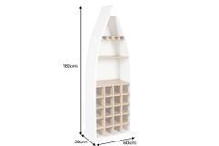 Massivholz Weinregal SEVEN SEAS 180cm weiß natur Mango Flaschenregal