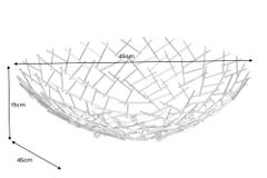 Design Schale STRUCTURE 45cm silber pulverbeschichtetes Metall
