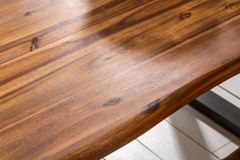 Massiver Baumstamm Esstisch GENESIS 180cm Akazie Baumkante Kufengestell Industrial Finish