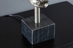 Extravagante Tischlampe SKULL 56cm schwarz silber Metall Totenkopf Skulptur Leuchte
