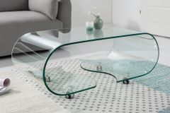 Extravaganter Glas Couchtisch FANTOME 90cm transparent