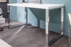 Moderner Schreibtisch WHITE DESK 120cm weiß Hochglanz Bürotisch