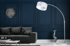 Design Bogenlampe EXTENSO 230cm weiß Stehlampe mit weißem Marmorfuß