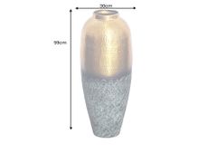 Handgefertigte Deko Vase ORIENT L 60cm gold Metall mit Patina Hammerschlag Design