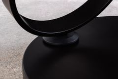 Design Couchtisch DANCING RINGS weiß rund drehbar Marmor Keramik schwarz Metall
