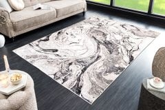 Design Teppich ART RUGS 230x160cm weiß grau Flachgewebe Indoor