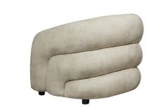 Moderner Design Sessel VOGUE 95cm beige Samt mit Armlehnen und Nosagfederung