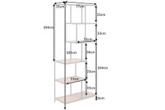 Industrial Bücherregal SLIM LINE 185cm Wildeiche schwarz sechs Regalböden