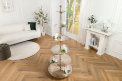 Design XXL Etagere ABSTRACT 180cm silber Metall mit sechs Etagen handmade