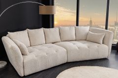 Modernes Big Sofa ROYAL 295cm champagner beige Bouclé Federkern XXL-Couch