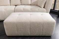 Moderner Hocker ROYAL 120cm champagner beige Bouclé Federkern Sitzhocker