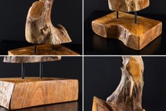 Massives Teakholz Ornament FLAME 30-40cm Treibholz Dekoration