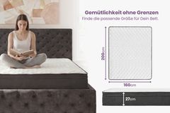 Ergonomische Matratze CLOUD FLEX 160x200cm dunkelgrau Tonnentaschenfederkern 9-Zonen