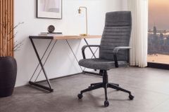 Höhenverstellbarer Bürostuhl LAZIO anthrazit Vogue Velours Samt drehbar mit Rollen