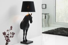 Extravagante Stehlampe BLACK BEAUTY 130cm Pferdefigur schwarz