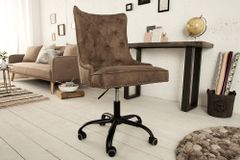 Höhenverstellbarer Bürostuhl VICTORIAN vintage taupe mit Armlehne