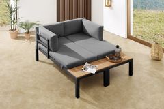 Modulare Garten Sitzgruppe ORLANDO LOUNGE 240cm anthrazit Aluminium wetterfest inkl. Kissen
